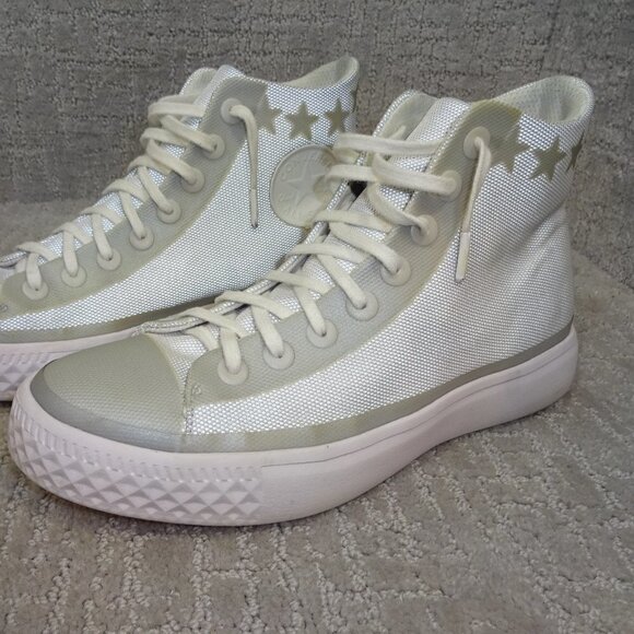 Converse All Star Modern Hi White Grey Stars Textile Size Men's 8 Womens 9.5 - Picture 7 of 10